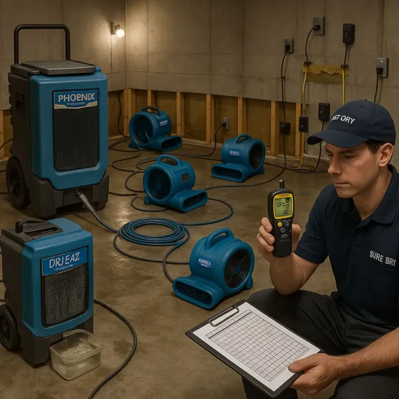 Structural Drying and Dehumidification process in Suffern, NY